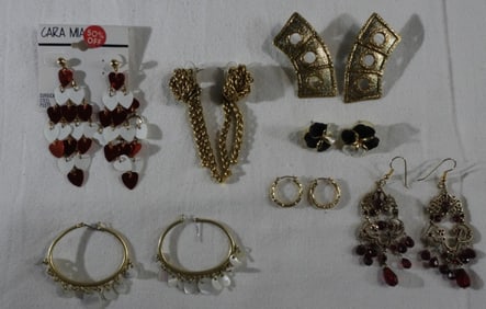 (7) Pairs Of Gold-Tone Earrings