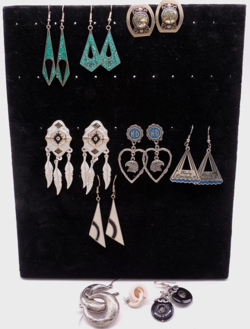 (10) Silver-Tone Earrings (1 of 1)