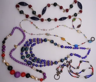 (5) Large Beaded Necklaces