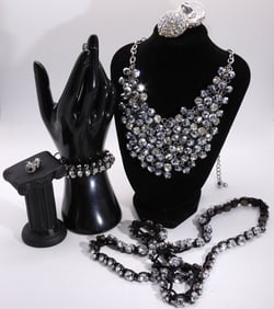 (1) Bracelet, (2)Pairs Of Earrings & (2) Necklaces