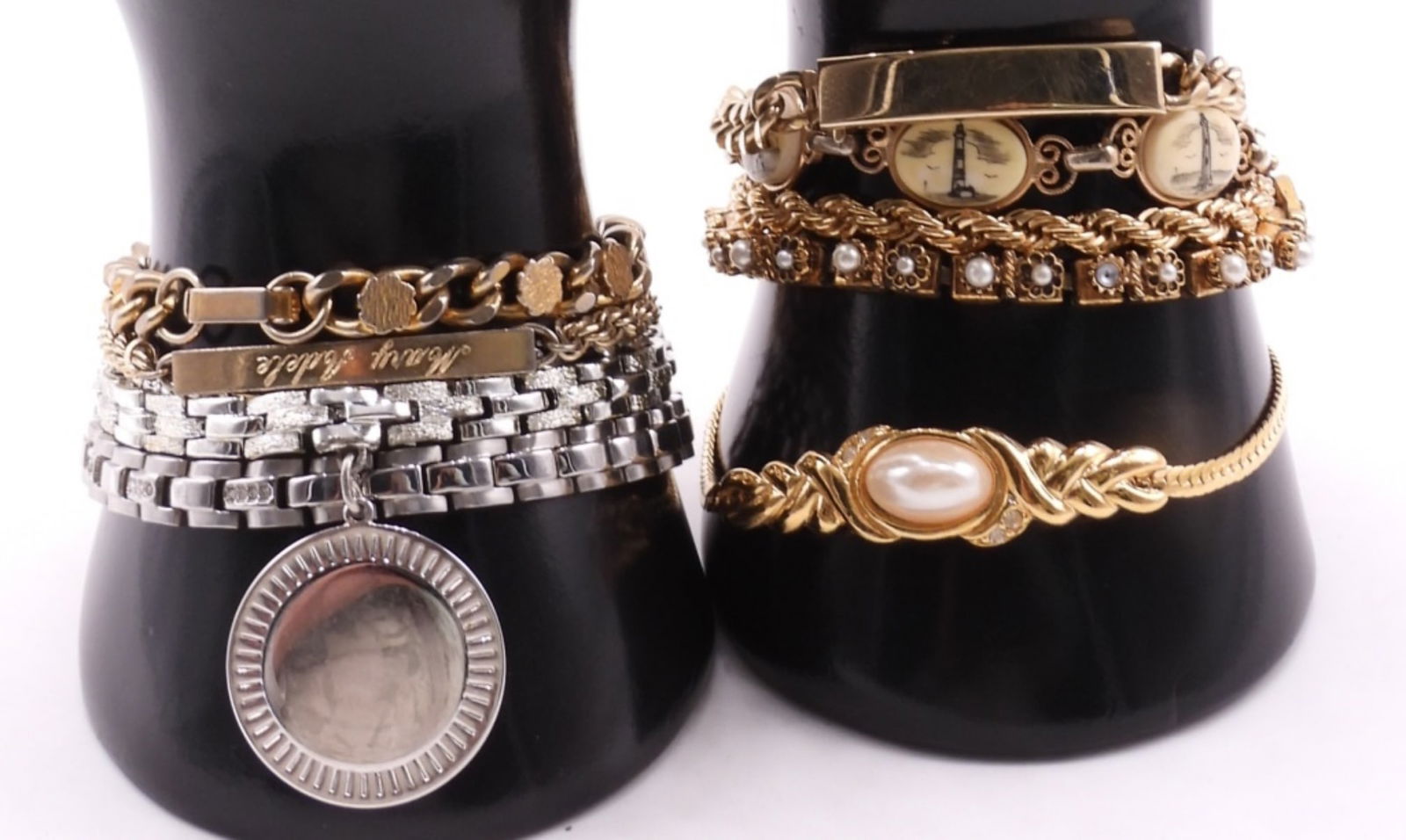 (10) Small Bracelets Silver & Gold-Tone: Cute little bracelets