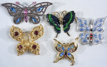 (5) Butterfly Brooches