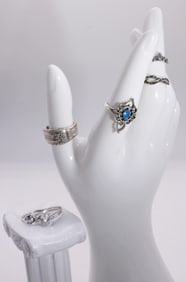 (6) Silver-Tone Womens Rings
