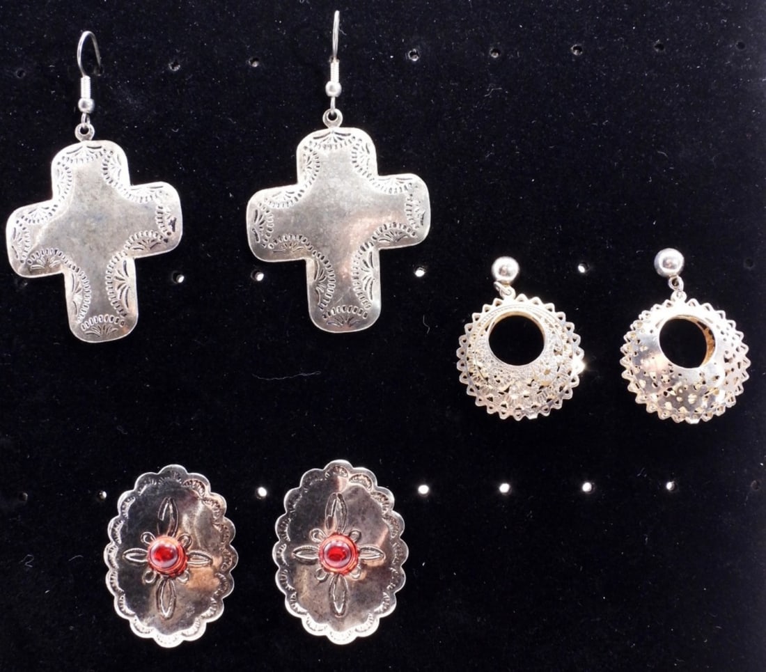 (3) Silver-Tone Earrings: Beautiful pieces