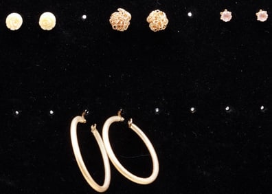 (4) Gold-Tone Pair Of Earrings
