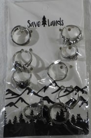 (10) Silver-Tone Rings From Save Lands