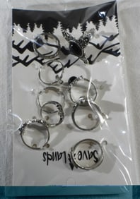 (9) Silver-Tone Rings From Save Lands