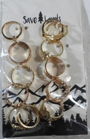 (11) Gold-Tone Rings From Save Lands