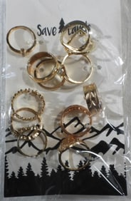 (11) Gold-Tone Rings From Save Lands