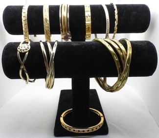 (10) Gold-Tone Bangle Bracelets