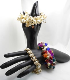 (3) Big Beaded Bracelets