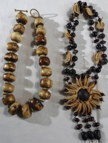 (2) Natural Beaded Necklaces