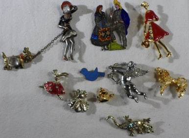 (10) People & Animal Brooches