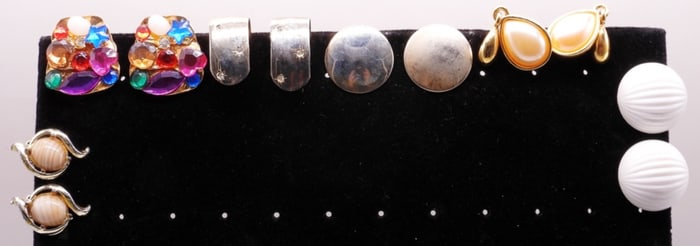 (6) Pair Of Clip-On Earrings