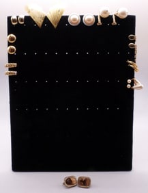 (9) Pair Of Clip-On & (1) Pair Of Screw Earrings