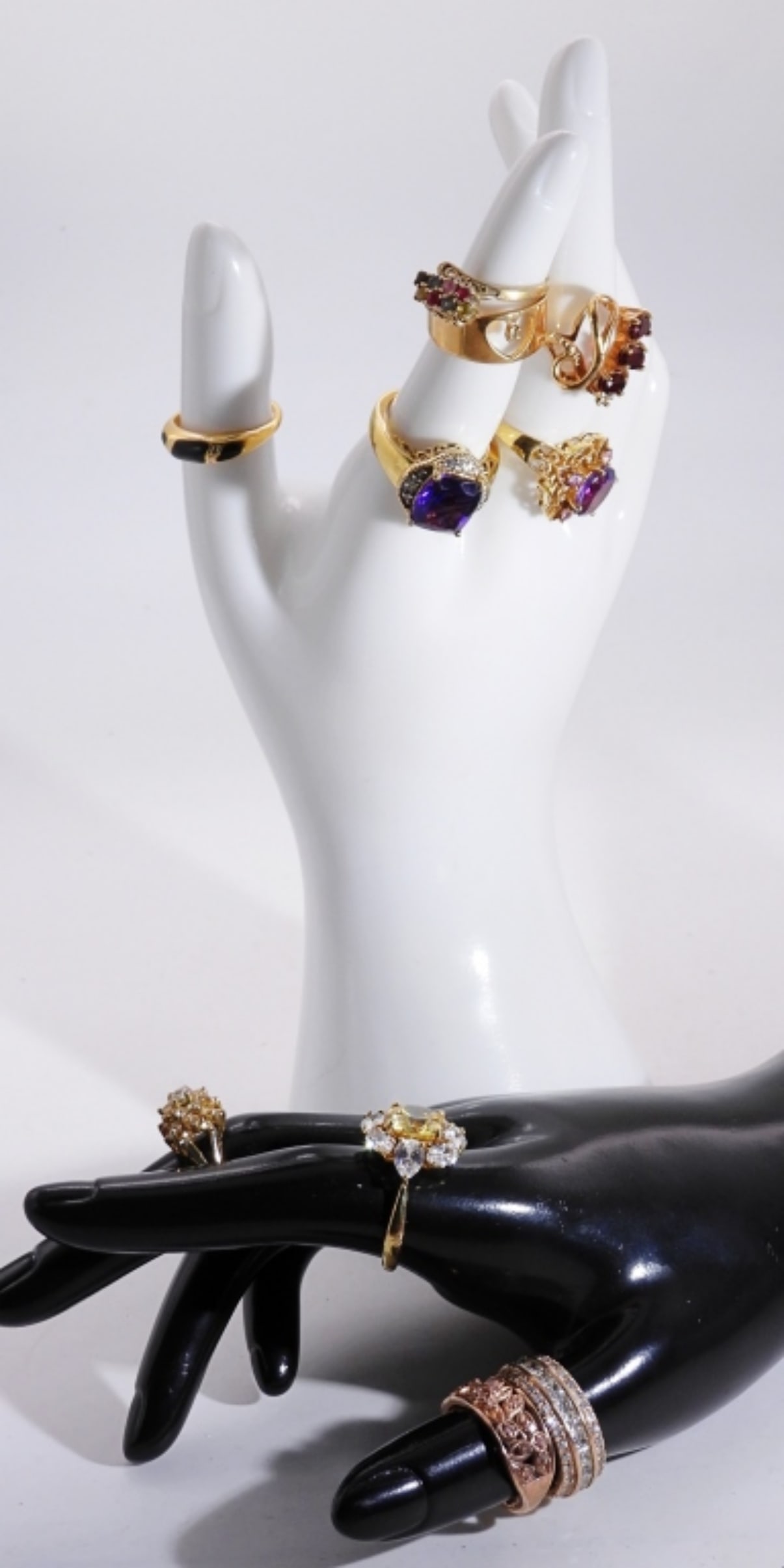 (10) Gold-Tone Rings Sizes: 6.75-9 (1 of 3)