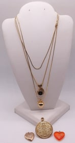 (2) Gold-Tone Necklaces & (5) Pendants