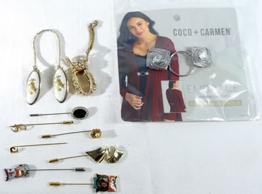 (7) Hat Pins (3) Shaw Holders