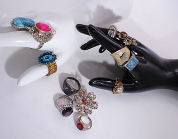 (12) Various Chunky Women's Rings
