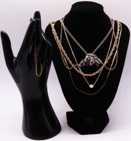 (5) Chain Necklaces & (1) Chain Bracelet