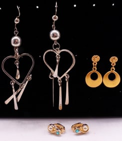 (3) Various Pairs Of Earrings