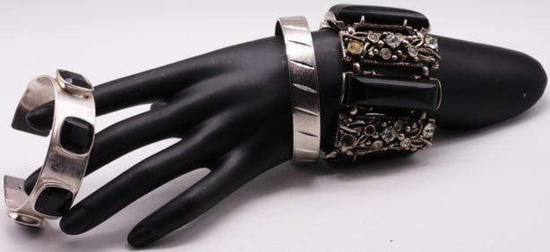 (3) Silver-Tone Bracelets