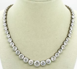 Sterling Simulated Diamond Necklace