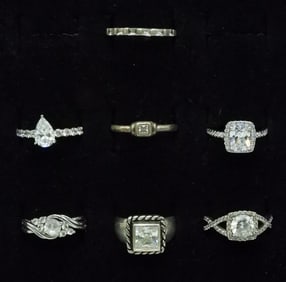 7 Bridal Style Sterling  Rings