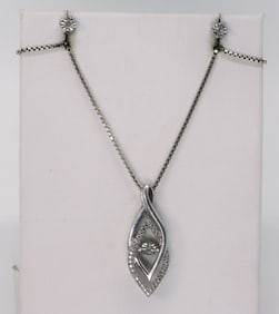 Diamond Stud Earrings & Necklace in 925