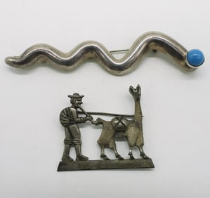 Two Vintage Sterling Brooches