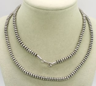 Sterling Saucer Bead Necklace