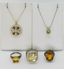 Citrine Sterling Rings & Necklaces