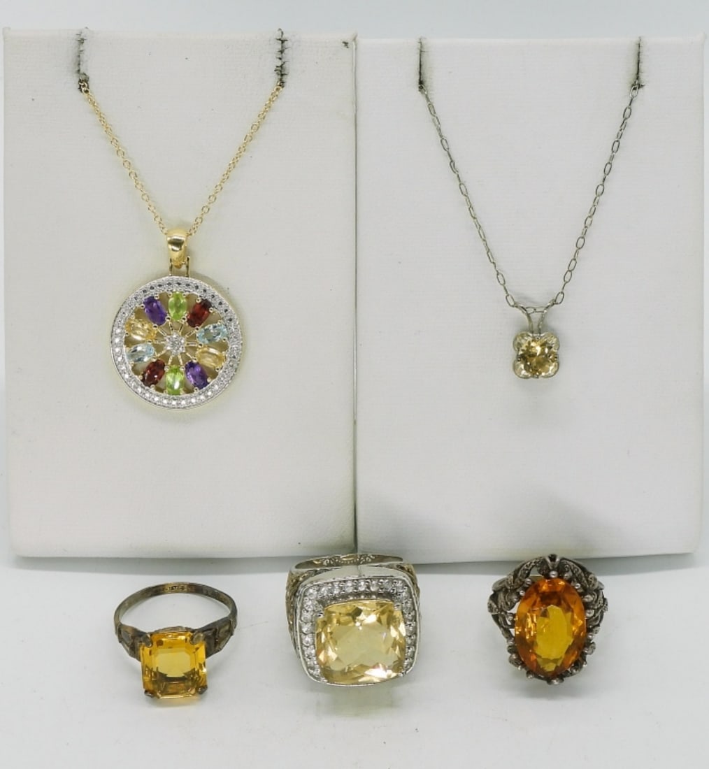 Citrine Sterling Rings & Necklaces (1 of 3)