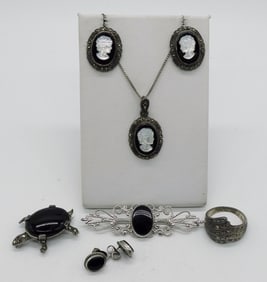 Black Onyx Cameo Set & More