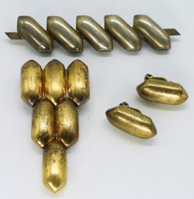 Matching Gold Tone 925 Brooches & More
