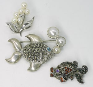 Judith Jack 925 Fish Brooches & More