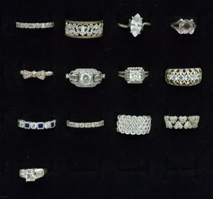 13 Bridal Style Sterling Rings
