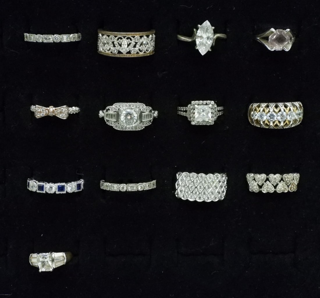 13 Bridal Style Sterling Rings (1 of 2)