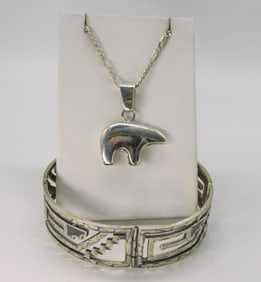 Southwest Style Sterling Necklace & Bracelet