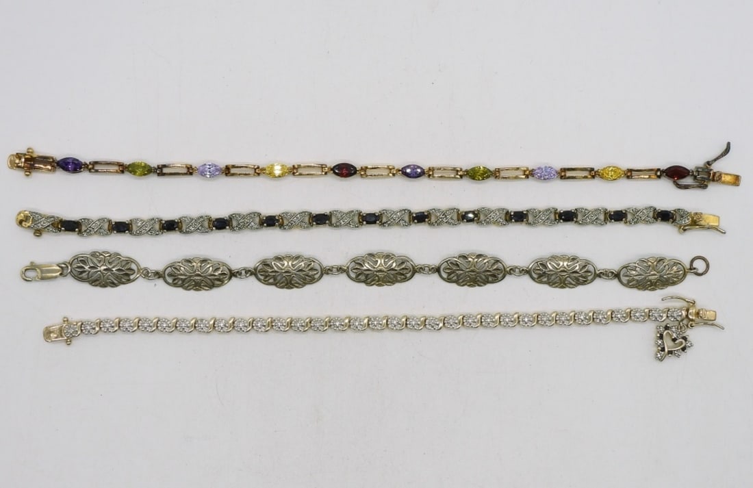 4 Sterling Gemstone Bracelets (1 of 3)