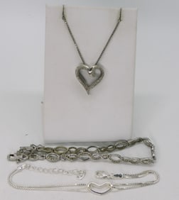Moissanite Heart 925 Necklace & Bracelets