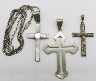 Mother of Pearl 925 Cross Pendant & More
