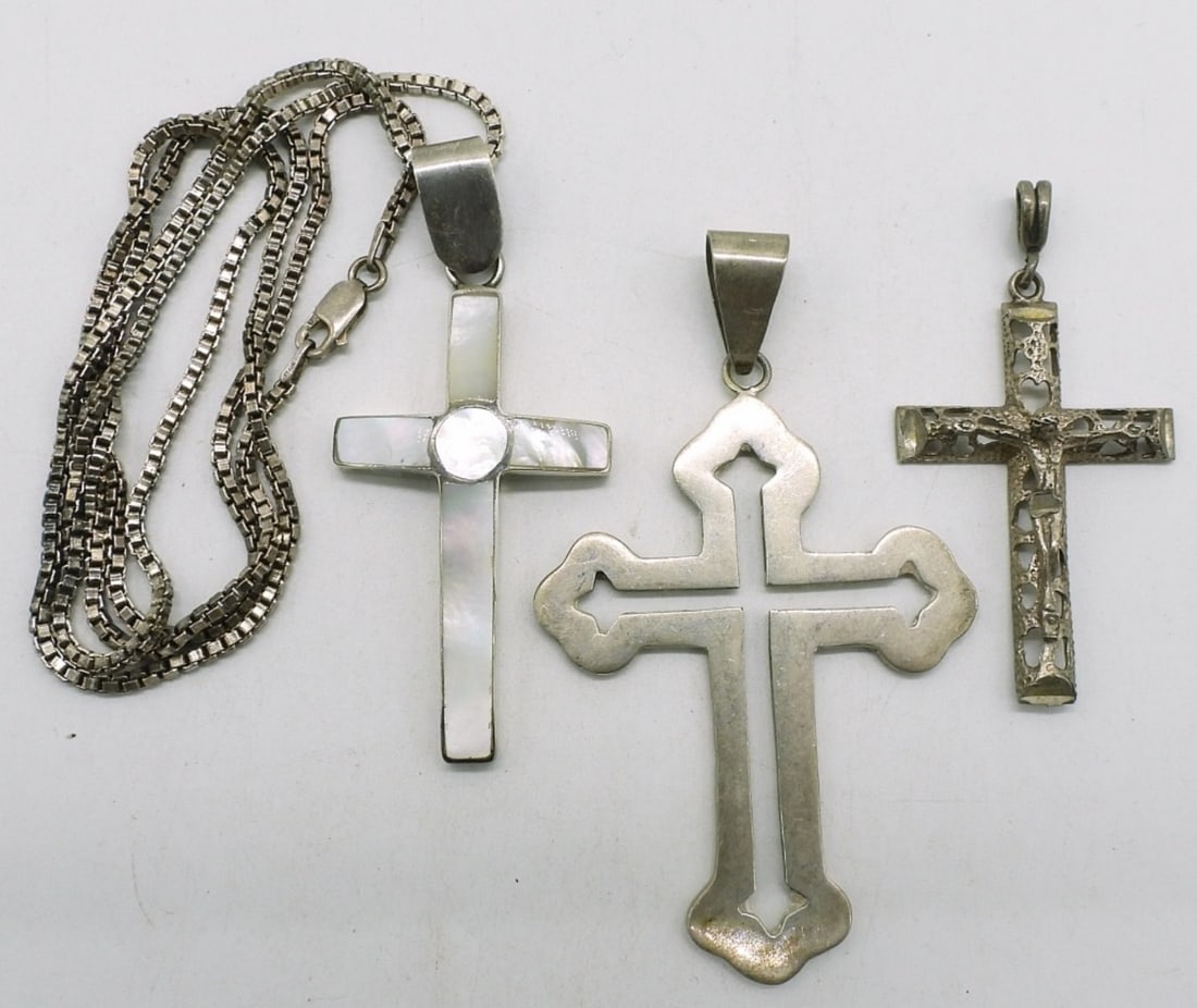 Mother of Pearl 925 Cross Pendant & More (1 of 3)