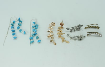 4 Pair Sterling Pierced Earrings - Unique