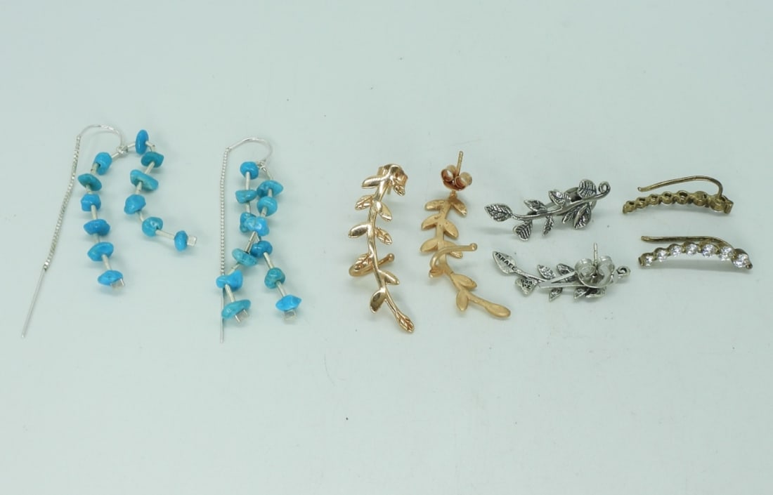 4 Pair Sterling Pierced Earrings - Unique (1 of 3)