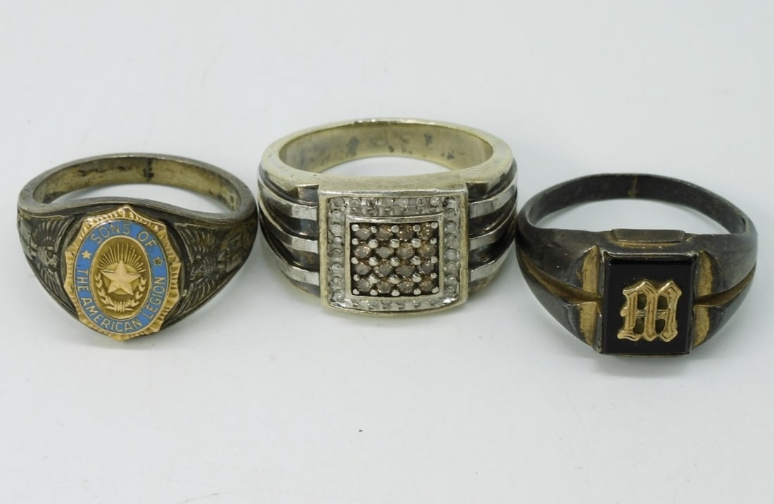 3 Sterling Men's Rings (1 of 4)