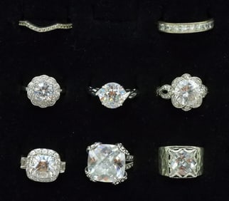 8 Sterling Bridal Style Engagement Rings