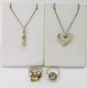 Peridot Sterling Necklaces & Rings