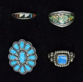 Turquoise & Opal Sterling Rings