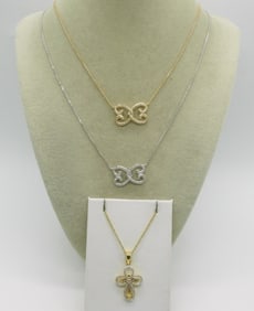 3 Sterling Gold Tone Fashion Necklaces